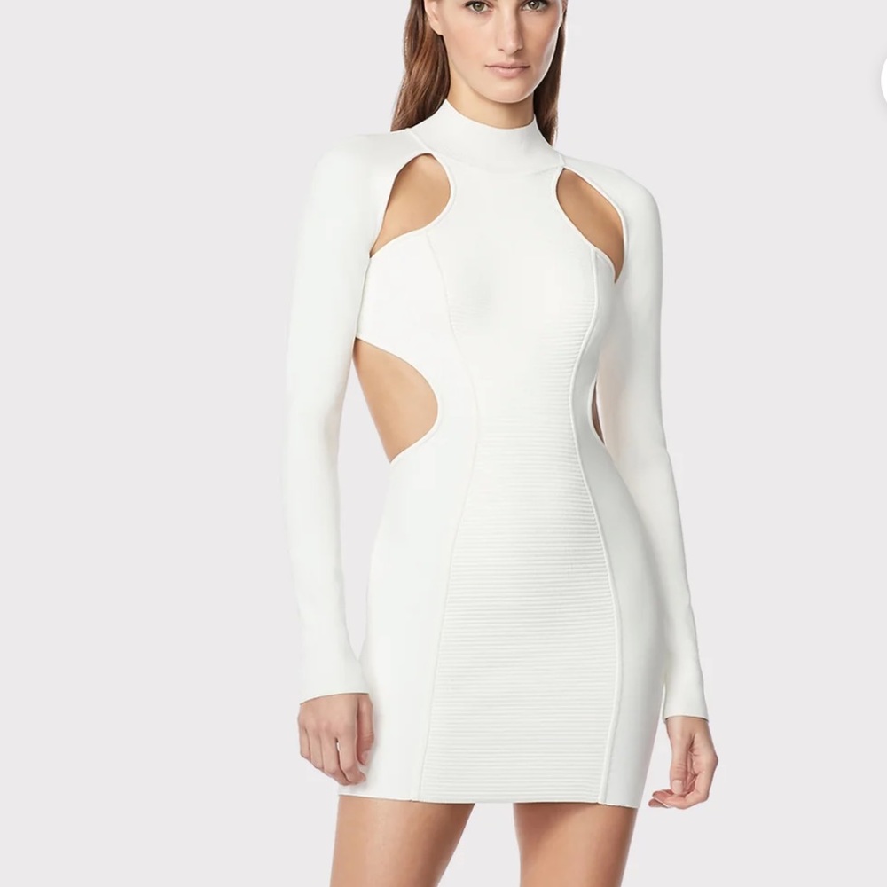 Herve Leger Ottoman Cutout Mini Dress